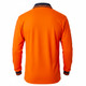 Orange / Navy - Back - 3813 - HiVis Two Tone Cool Breathe Polo Shirt, Long Sleeve - DNC Workwear