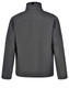 A grey Men's Softshell High-Tech Jacket featuring a stand-up collar and a smooth, sleek back design.