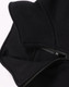 A black 1/2 zip collar fleece jumper featuring a smooth fabric texture and a zip closure, with a logo present.