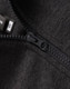 A close-up of a black half-zip collar fleecy jumper featuring a zipper and tags.