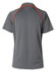 A grey men's Cooldry raglan short-sleeve polo shirt featuring orange accents and a logo.