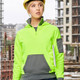 Yellow-Ash - SW78 Unisex Hi Vis ¼ Zip Premium Fleece Hoodie - Australian Industrial Wear Yellow-Ash - SW78 Unisex Hi Vis ¼ Zip Premium Fleece Hoodie - Australian Industrial Wear