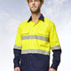 Yellow-Navy - SW83 Unisex Hi Vis Cool-Breeze Safety Long Sleeve Shirt (Segmented Tape) - Australian Industrial Wear Yellow-Navy - SW83 Unisex Hi Vis Cool-Breeze Safety Long Sleeve Shirt (Segmented Tape) - Australian Industrial Wear
