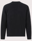 A black crew fleece jumper with a simple design, featuring long sleeves and a crew neck. It has a branding logo.