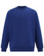 A blue crew fleece sweatshirt featuring long sleeves and a crew neckline, with a logo on the front.