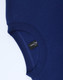 A navy blue crew fleece jumper with a round neckline and a logo tag inside the collar area.
