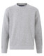A grey crewneck fleece jumper featuring long sleeves and a simple design. It has a branding logo.