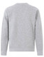 A grey crew fleece jumper featuring a plain back design and a logo.