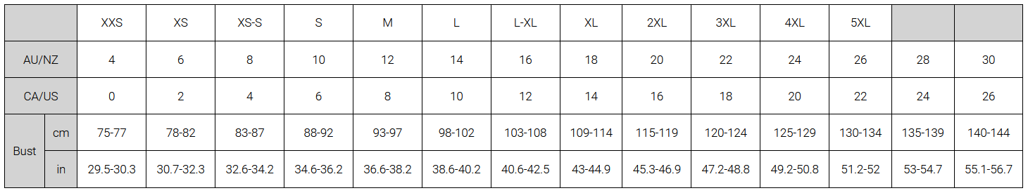 Biz Corporates Mens Shirt Sizing