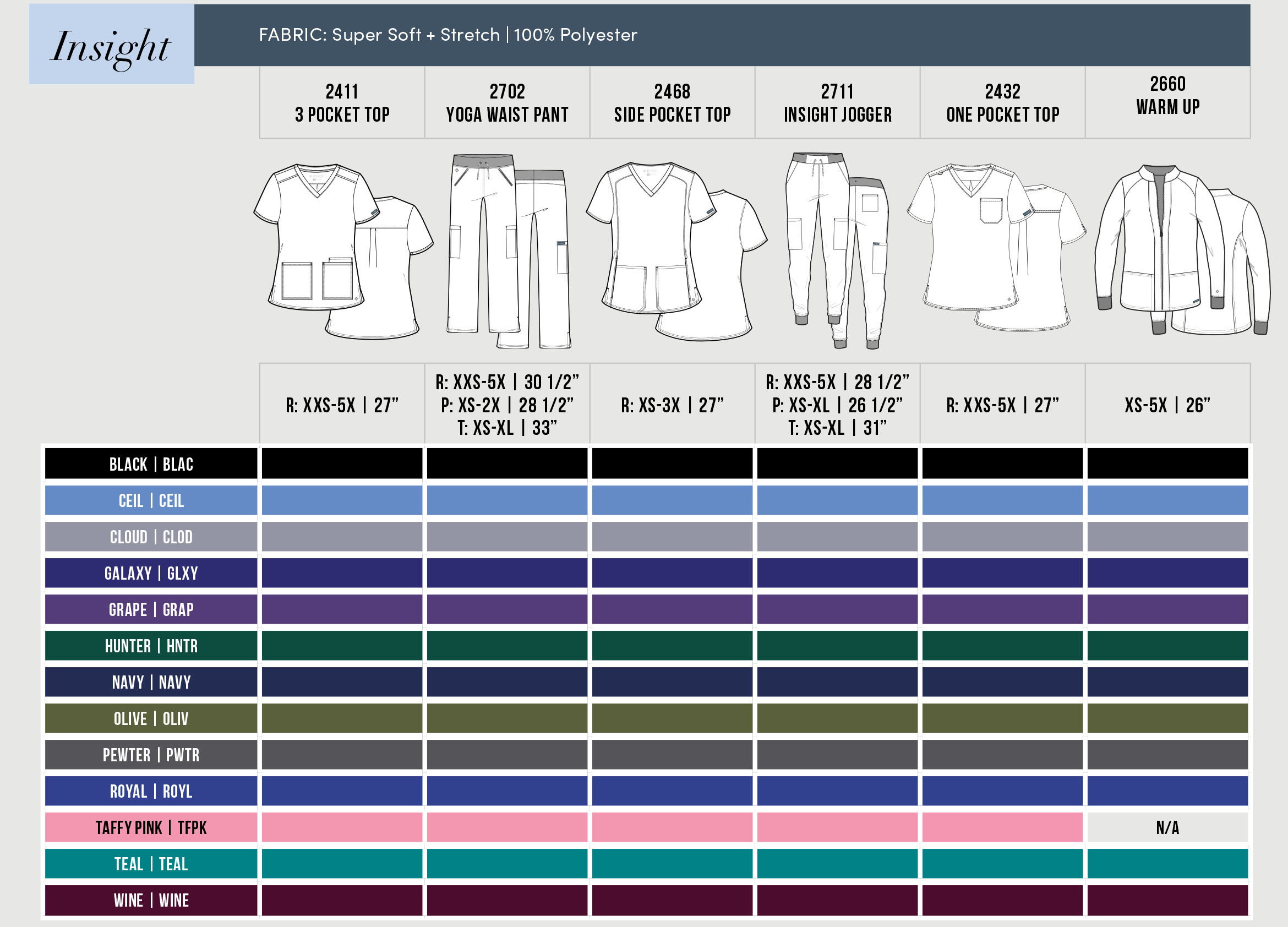 Med Couture Size Chart - Online Workwear