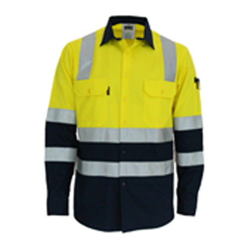 3547 - Hi Vis 2 tone L/W cotton bio-motion & x back shirt with