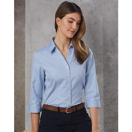 M8040Q - Women's CVC Oxford 3/4 Sleeve Shirt - Online Workwear