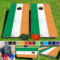 2'x4' Irish Woodgrain Flag Regulation Wooden Cornhole Set Made in USA