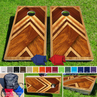 2'x4' Cornerback Wood Planks design Regulation Wooden Cornhole Set Made in USA