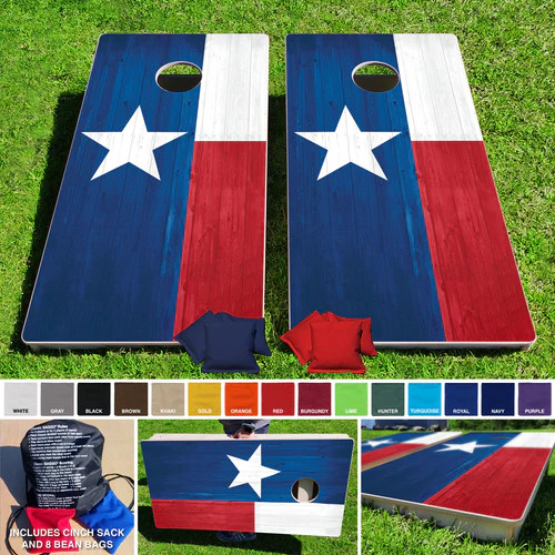 2'x4' Texas Flag design Regulation Wooden Cornhole Set Made in USA