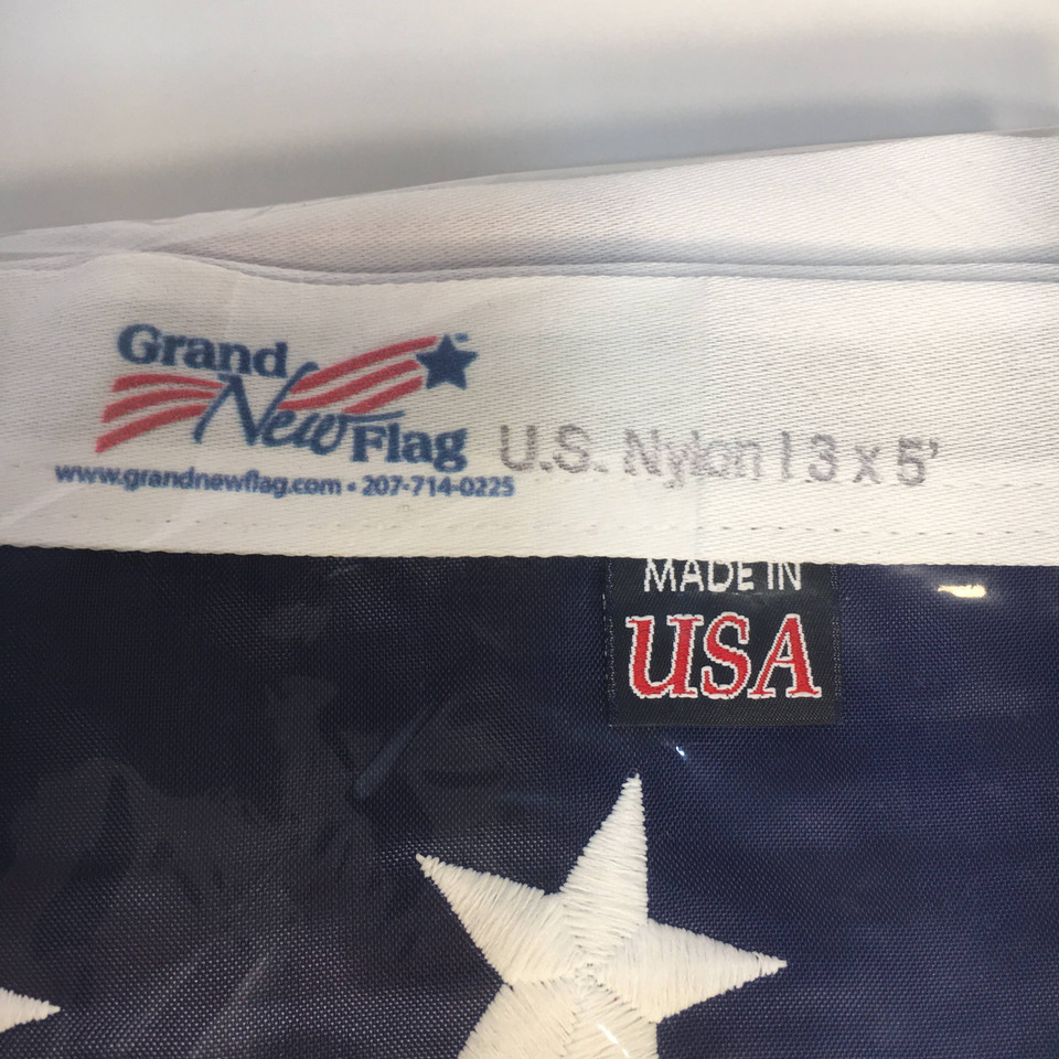 Nylon U.S. Flag 100% made in U.S.A. by Grand New Flag