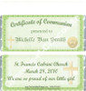 Religious Certificate Candy Bars Sample