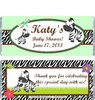 Zebra Green Baby Shower Candy Wrapper