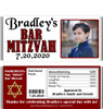 Maroon Bar Mitzvah  Party Favors with Nutritional Label