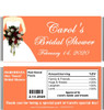 Coral Bridal Shower Candy Bar Wrappers with Nutritional Label