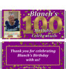 100th Birthday Candy Bar Wrappers