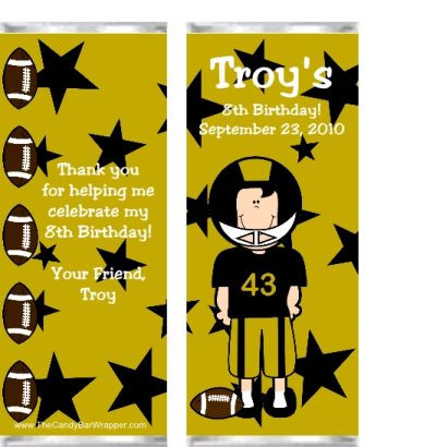 Football Candy Wrappers Make Great Football Party Favors The Candy Bar Wrapper