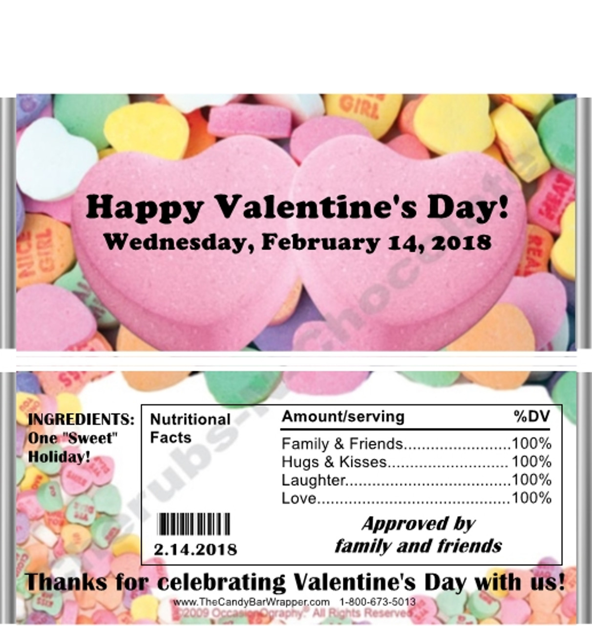 Valentine's Day Heart Love Party Celebration Candy Miniature Mini Labels Wrappers Favors Personalized Custom We Print & Mail To You