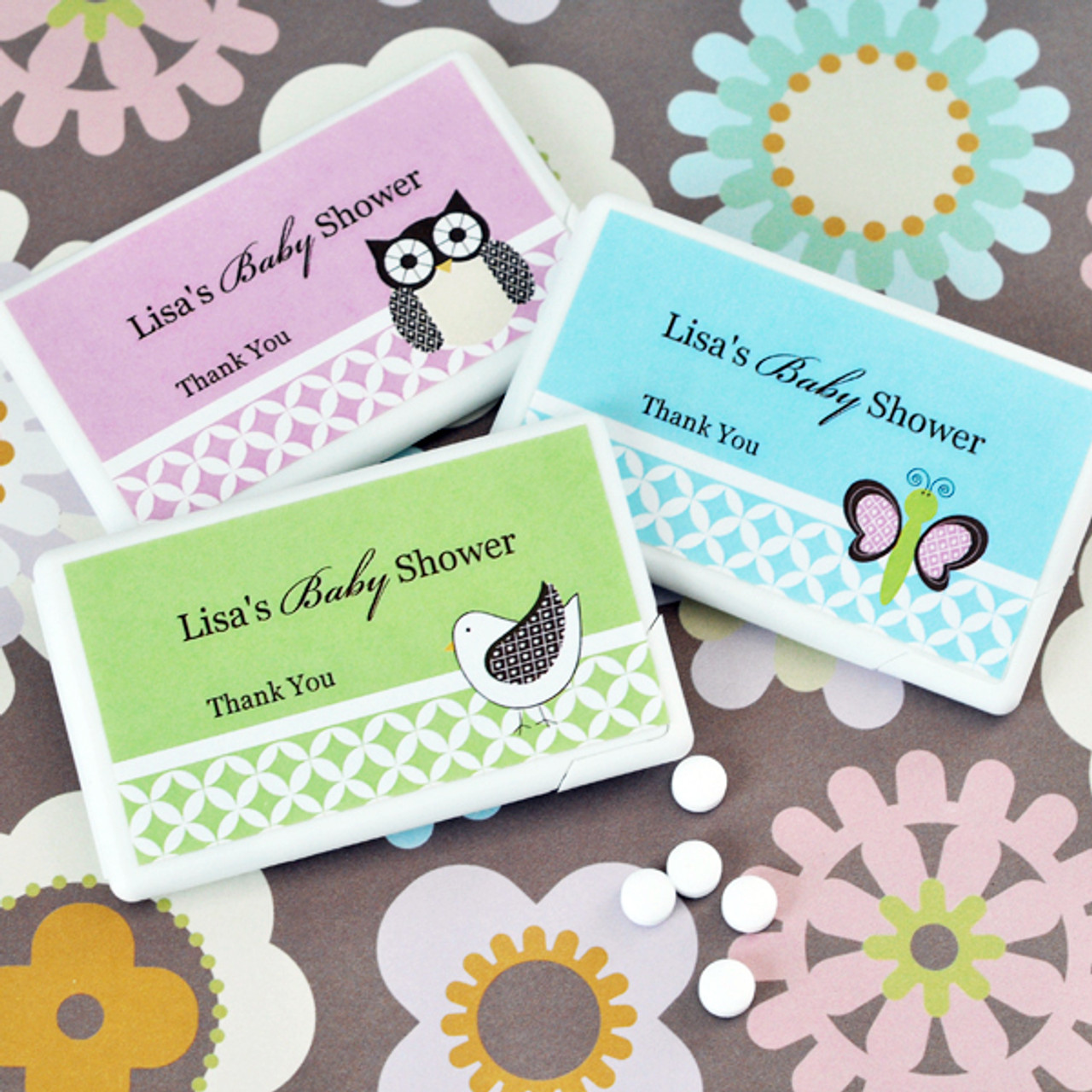 Baby Animal Personalized Mini Mint Favors