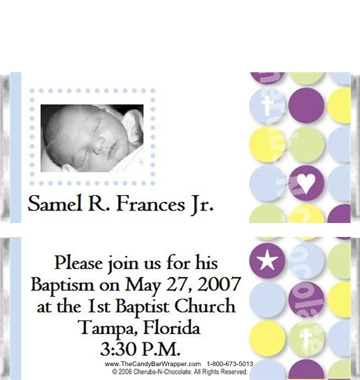 Baptism Party Candy Bars