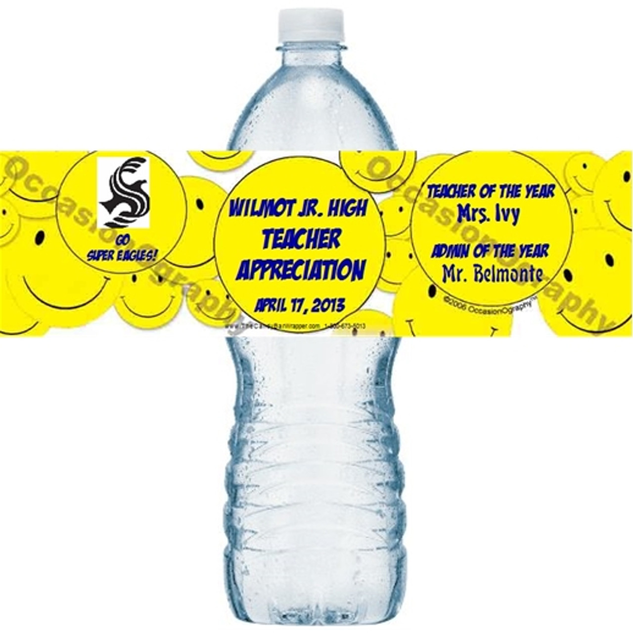 Smiley Face Water Bottle Labels