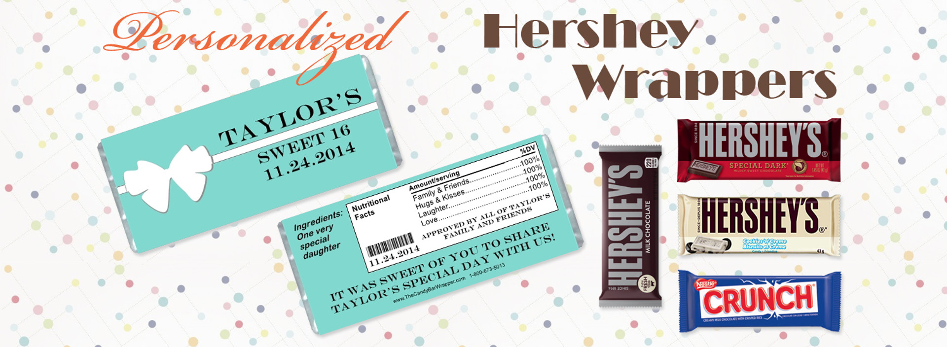 Personalized Candy Bar Wrappers and Hershey s Chocolate Bars