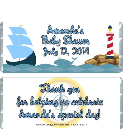 Nautical Baby Shower Candy Wrappers - The Candy Bar Wrapper