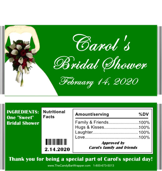 Bridal Shower Candy Bar Wrappers as Wedding Shower Favors