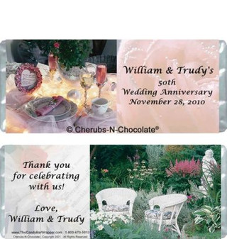 50th Anniversary Candy Wrappers - Golden Anniversary Party Favors