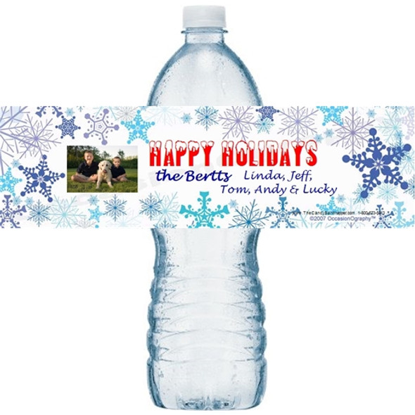 Snowflake Water Bottle Labels