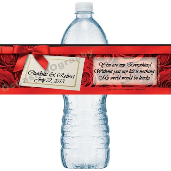 Elegant Roses Water Bottle Labels