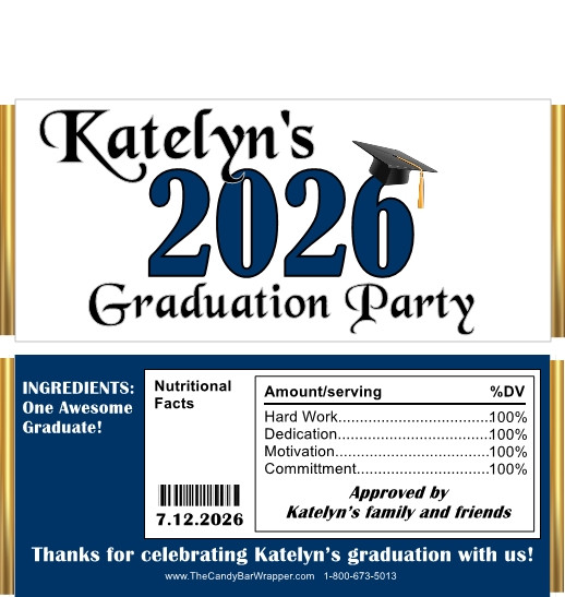 Graduation year candy wrapper