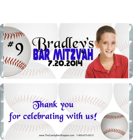 Bar Mitzvah Baseball Candy Wrappers