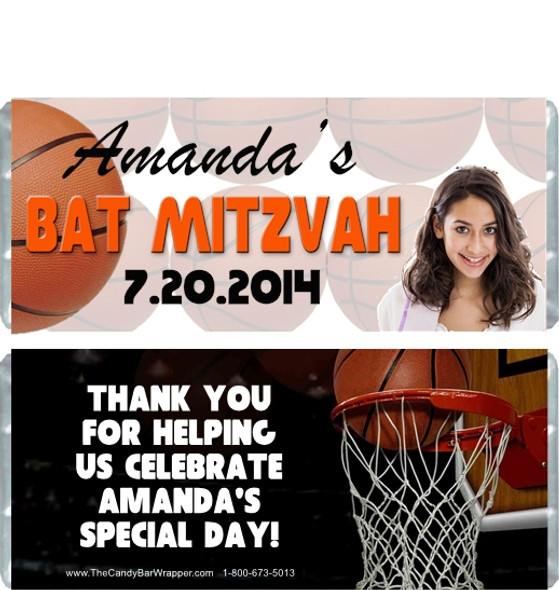 Basketball Bat Mitzvah Candy Wrappers