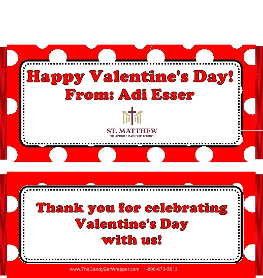 Valentine's Day Polka Dot Candy Wrappers