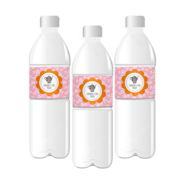 Tea Party Personalized Water Bottle Labels