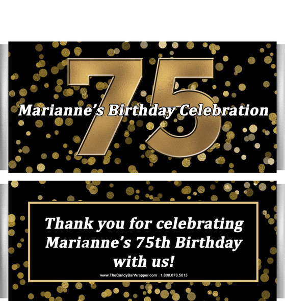 75th Birthday Candy Bar Wrappers