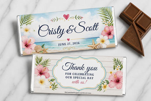 Tropical Wedding Candy Bar Wrappers