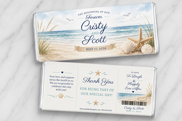 Beach Wedding Candy Bar Wrappers