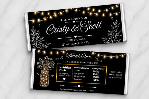 Light Strings Wedding Candy Wrappers