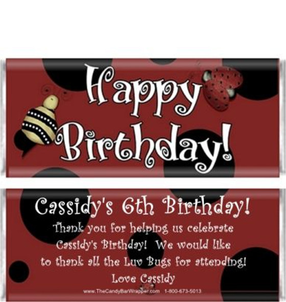 Ladybugs Candy Bar Wrappers Sample