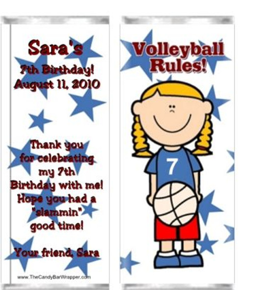 Volleyball Rules Candy Bar Wrappers Sample