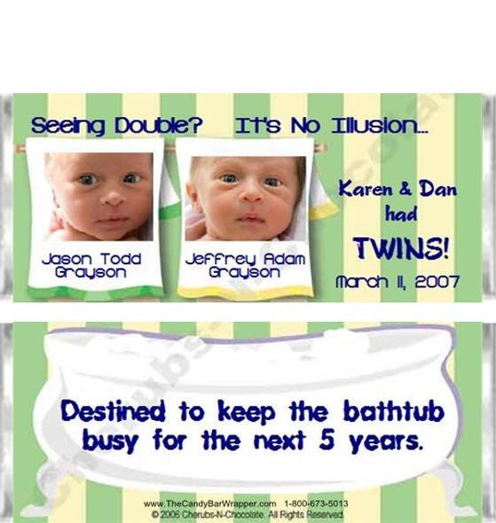 Candy Wrapper Birth Announcements Sample