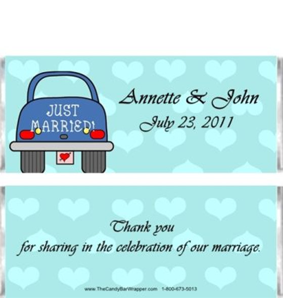 Just Married Candy Bar Wrappers Sample