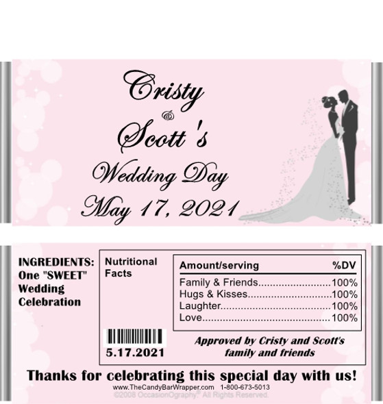 Save The Date Candy Wrapper with Nutritional Label